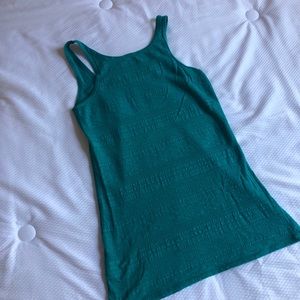 Mossimo Co. Teal Patterned Tank Top